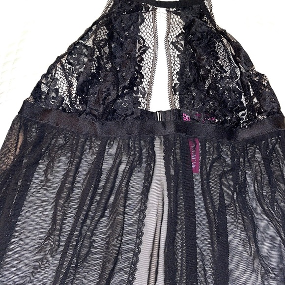 NWT 2PC ADORE ME BABYDOLL WITH MESH PANTIES SZ 3X BLK - Picture 4 of 10